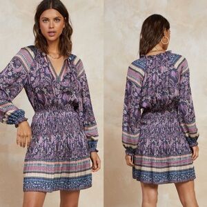 Current Air The Purple Haze Printed Drop Waist Dress |Small